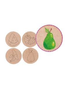 PACK 4 POSAVASOS NIEFENVER DE MADERA FRUTAS