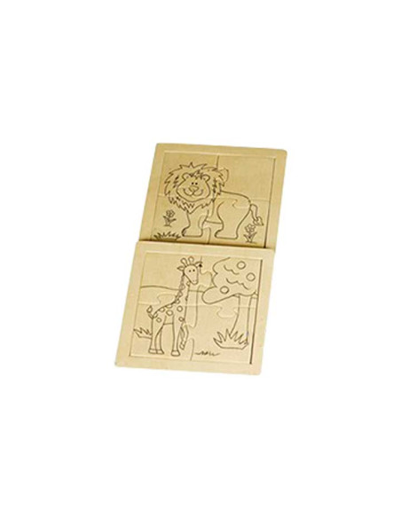 PACK 2 PUZZLES NIEFENVER DE MADERA ANIMALES SALVAJES