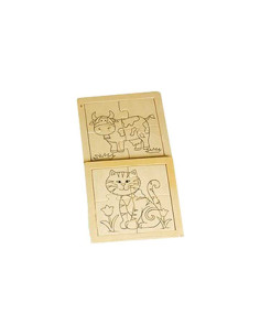 PACK 2 PUZZLES NIEFENVER DE MADERA ANIMALES DOMÉSTICOS