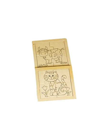 PACK 2 PUZZLES NIEFENVER DE MADERA ANIMALES DOMÉSTICOS