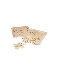 PACK 2 PUZZLES NIEFENVER DE MADERA ANIMALES TRANSPORTES 2