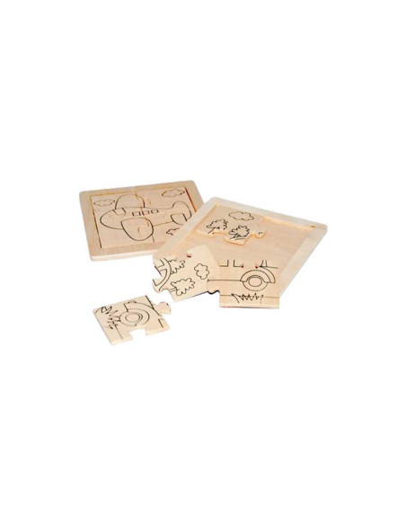 PACK 2 PUZZLES NIEFENVER DE MADERA ANIMALES TRANSPORTES