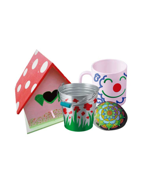 BASKET 6 BOTES PINTURA PLAYCOLOR ACRYLIC BASIC  250ml
