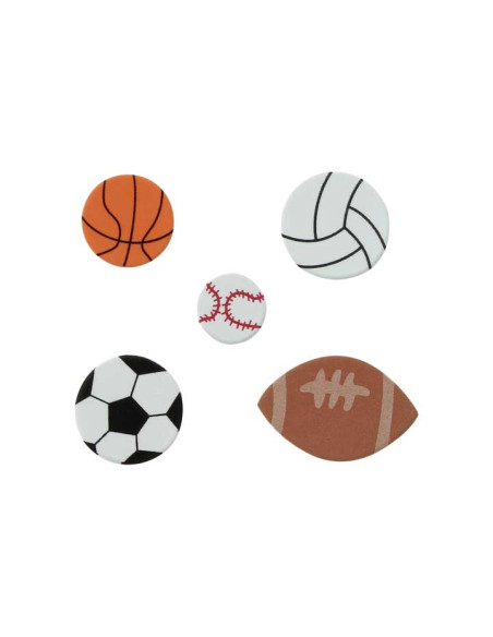 BOLSA 64 FIGURAS GOMA EVA FIXO KIDS ADHESIVAS DEPORTES CON PELOTA