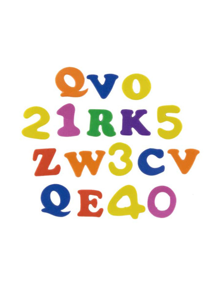 BOLSA 108 FIGURAS GOMA EVA FIXO KIDS ADHESIVAS LETRAS Y NÚMEROS