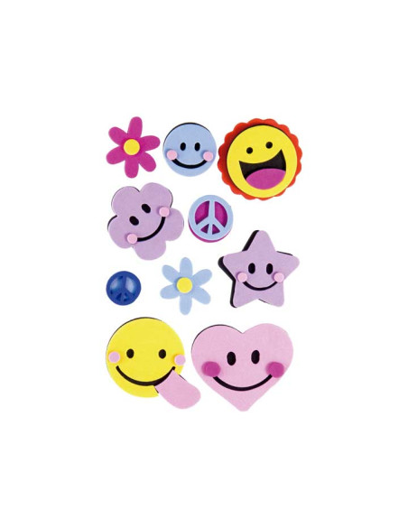 SET FIGURAS GOMA EVA FIXO KIDS ADHESIVAS 3D SMILE