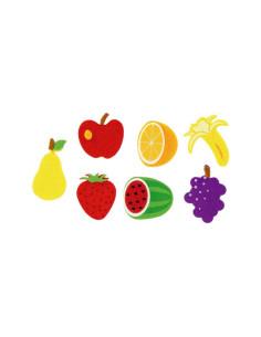 SET 14 FIGURAS FIELTRO FIXO KIDS ADHESIVAS 3D FRUTAS