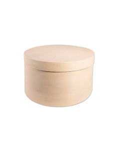 CAJA MADERA DE CHAPA INNSPIRO REDONDA 12x7cm