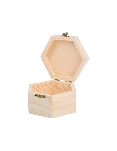 CAJA MADERA DE PINO INNSPIRO HEXAGONAL 12x105X7cm