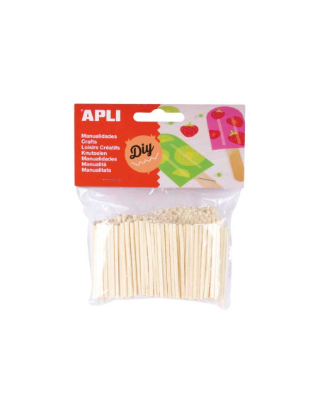 BOLSA 500 PALITOS DE MADERA REDONDOS APLI 50x2mm