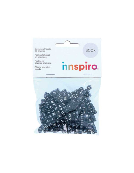BOLSA 300 ABALORIOS EN CUBO INNSPIRO ABECEDARIO 6x6mm