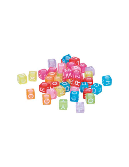 BOLSA 300 ABALORIOS EN CUBO INNSPIRO ABECEDARIO 6x6mm