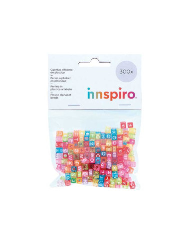 BOLSA 300 ABALORIOS EN CUBO INNSPIRO ABECEDARIO 6x6mm