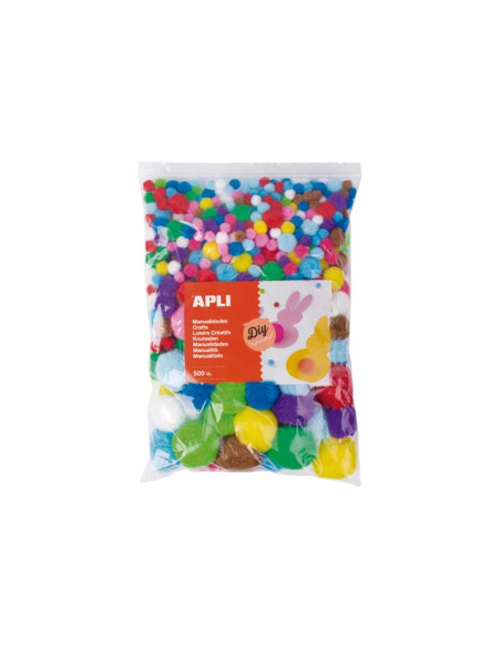 POM POM APLI COLORES SURTIDOS BOLSA de 500