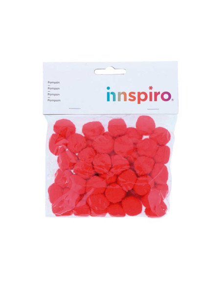 BOLSA 50 POMPONES INNSPIRO DE POLIPROPILENO Ø25mm