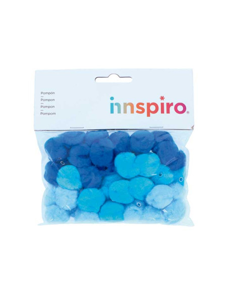 BOLSA 50 POMPONES ACRÍLICOS INNSPIRO Ø25mm CON TUBO