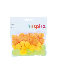 BOLSA 50 POMPONES ACRÍLICOS INNSPIRO Ø25mm CON TUBO 2