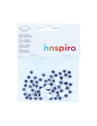 BOLSA 80 OJOS MÓVILES REDONDOS INNSPIRO ADHESIVOS Ø 8mm