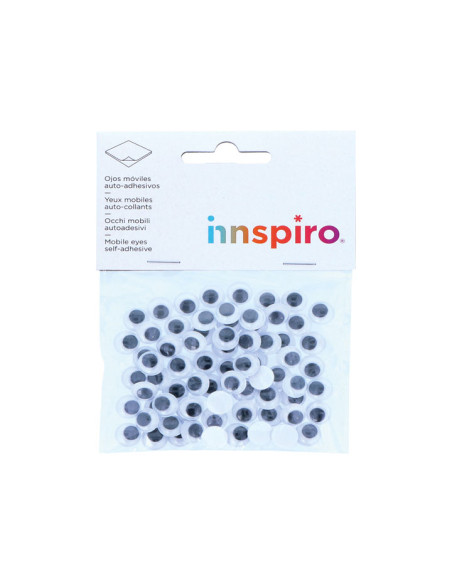 BOLSA 72 OJOS MÓVILES REDONDOS INNSPIRO ADHESIVOS Ø 10mm