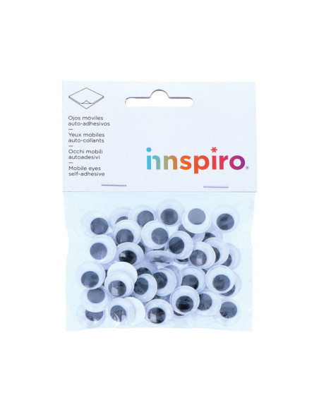 BOLSA 48 OJOS MÓVILES REDONDOS INNSPIRO ADHESIVOS Ø 15mm