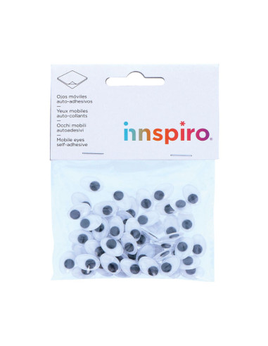 BOLSA 60 OJOS MÓVILES OVALADOS INNSPIRO ADHESIVOS 11x14mm