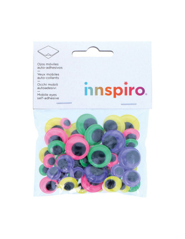 BOLSA 64 OJOS MÓVILES INNSPIRO ADHESIVOS SURTIDOS