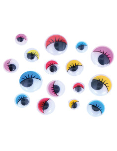 BOLSA 52 OJOS MÓVILES INNSPIRO ADHESIVOS CON PESTAÑAS SURTIDAS