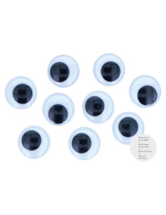 BOLSA 12 OJOS MÓVILES INNSPIRO ADHESIVOS FLUORESCENTES Ø18mm