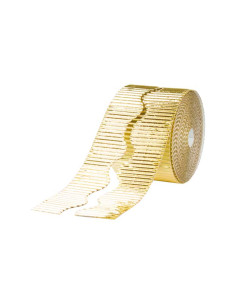 ROLLO 2 BORDES DECORATIVOS CARTÓN ONDULADO METALIZADO 75m