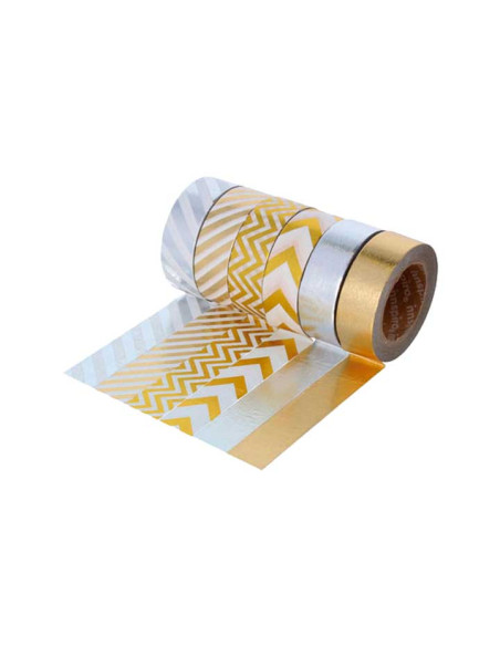 SET 6 CINTAS WASHI TAPE INNSPIRO SERIE METAL