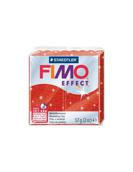 PASTA MODELAR FIMO EFFECT ROJO PURPURINA 57 GR
