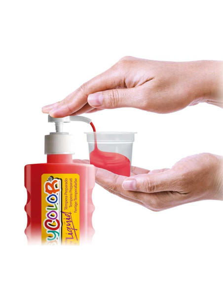 TEMPERA PLAYCOLOR LIQÜID LIQUIDA 500 ml botella SURTIDO BASKET DE 6