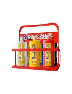BASKET 6 BOTELLAS TÉMPERA LÍQUIDA PLAYCOLOR 1000ml SURTIDAS 2