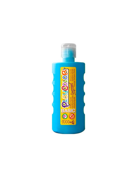 TEMPERA PLAYCOLOR LIQÜID LIQUIDA 1000 ml botella AZUL CLARO