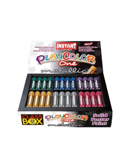 TEMPERA INSTANT SOLIDA PLAYCOLOR METALLIC ONE 10Gr CLASS-BOX de 72