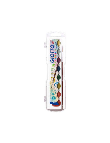 ACUARELAS GIOTTO GLITTER 30 mm ESTUCHE de 8
