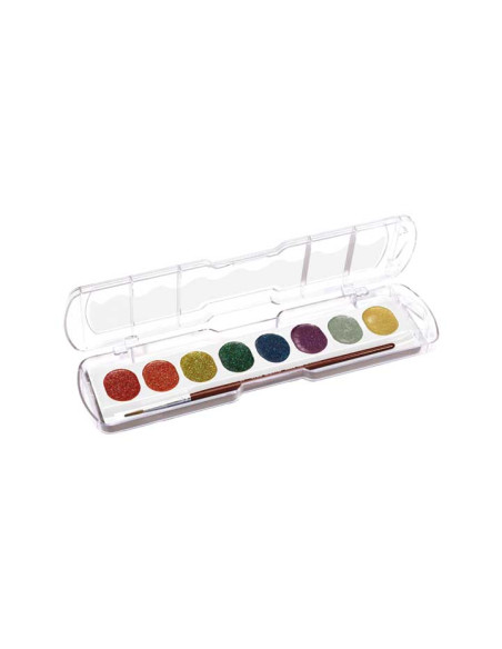 ACUARELAS GIOTTO GLITTER 30 mm ESTUCHE de 8