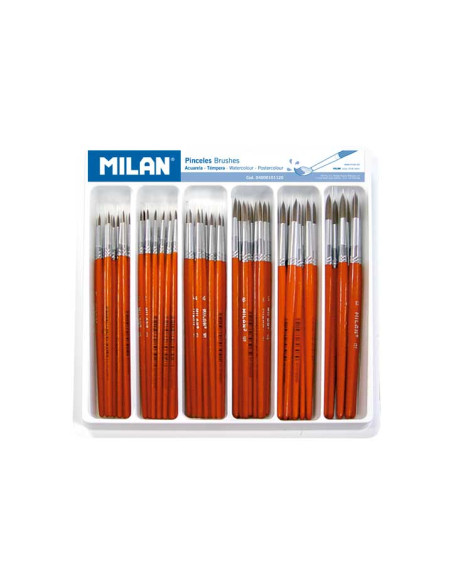 SCHOOLPACK 120 PINCELES MILAN SERIE 101 SURTIDOS