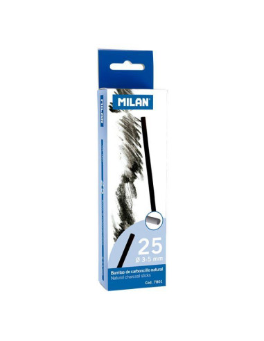 CAJA 25 CARBONCILLOS NATURALES MILAN Ø 3-5mm