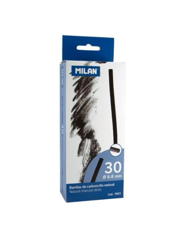 CAJA 30 CARBONCILLOS NATURALES MILAN Ø 6-8mm