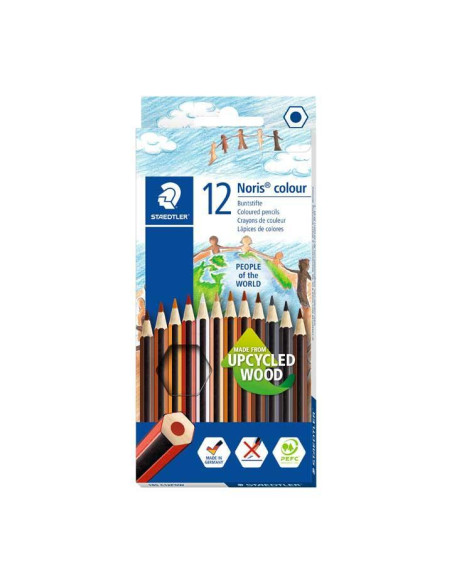 LAPICES de COLORES STAEDTLER 185 NORIS COLOUR WOPEX  TONOS DE PIEL estuche de 12