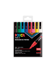ESTUCHE 8 MARCADORES UNI POSCA PC-3M BASIC