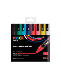 ESTUCHE 8 MARCADORES UNI POSCA PC-5M BASIC