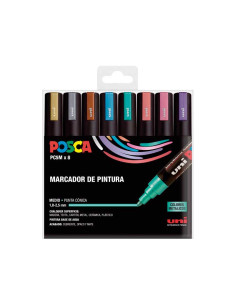 ESTUCHE 8 MARCADORES UNI POSCA PC-5M METAL