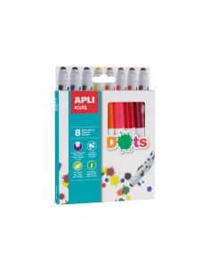 ESTUCHE 8 ROTULADORES APLI KIDS DOTS 2