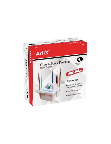 CUBO LIMPIA PINCELES ARTIX CUADRADO 13cm