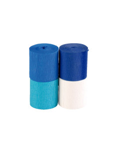 PACK 4 ROLLOS PAPEL CREPÉ CLAIREFONTAINE 5cmx10m MIX AZUL