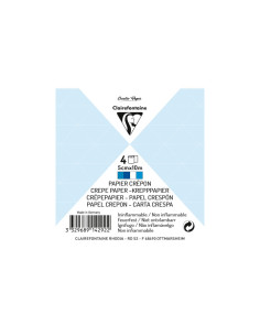 PACK 4 ROLLOS PAPEL CREPÉ CLAIREFONTAINE 5cmx10m MIX AZUL 2