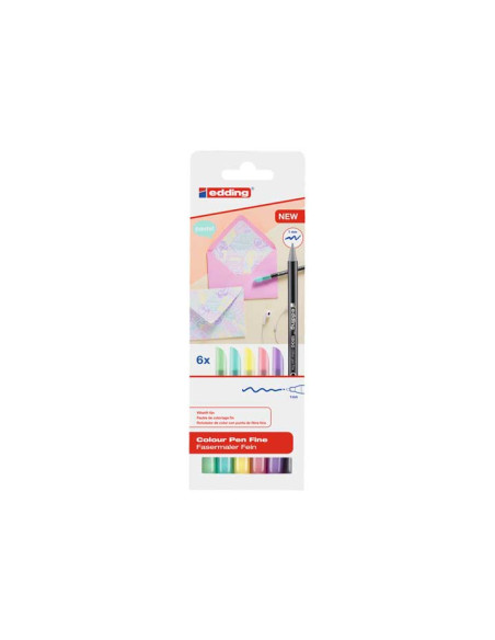 ESTUCHE 6 ROTULADORES EDDING 1200 PASTEL