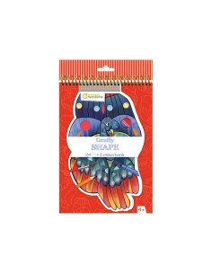 BLOC PARA COLOREAR MANDARINE GRAFFY SHAPE PÁJAROS  STICKERS